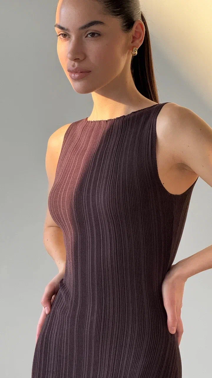 SATI dress, dark chocolate