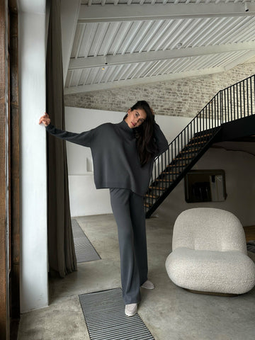 WEEKEND high neck merino wool sweater, graphite