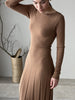 ERIKA dress with long sleeves, caramel