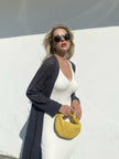 Openwork cardigan-cape, graphite