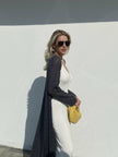 Openwork cardigan-cape, graphite
