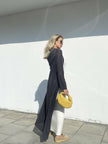 Openwork cardigan-cape, graphite