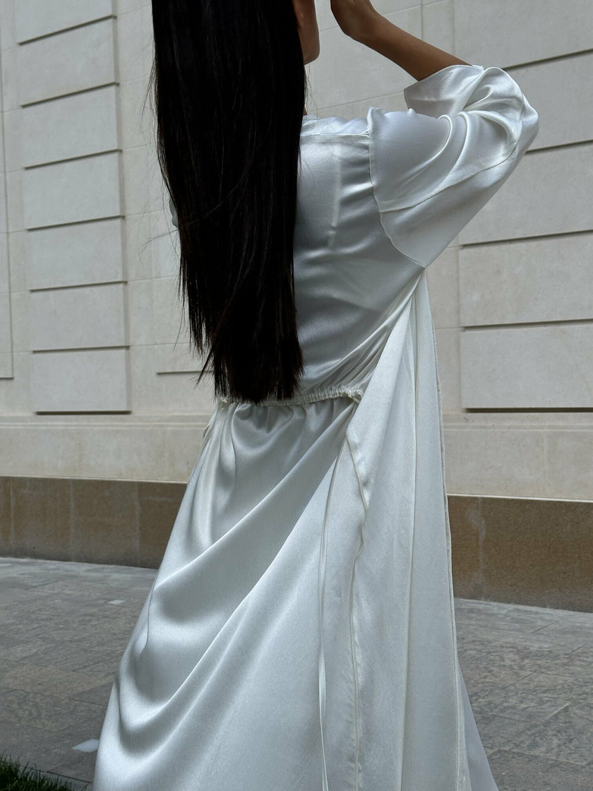 MOROCCO abaya-cape, champagne