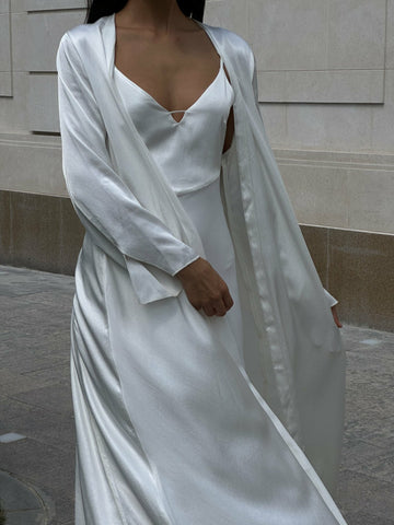 MOROCCO satin effect cape, champagne