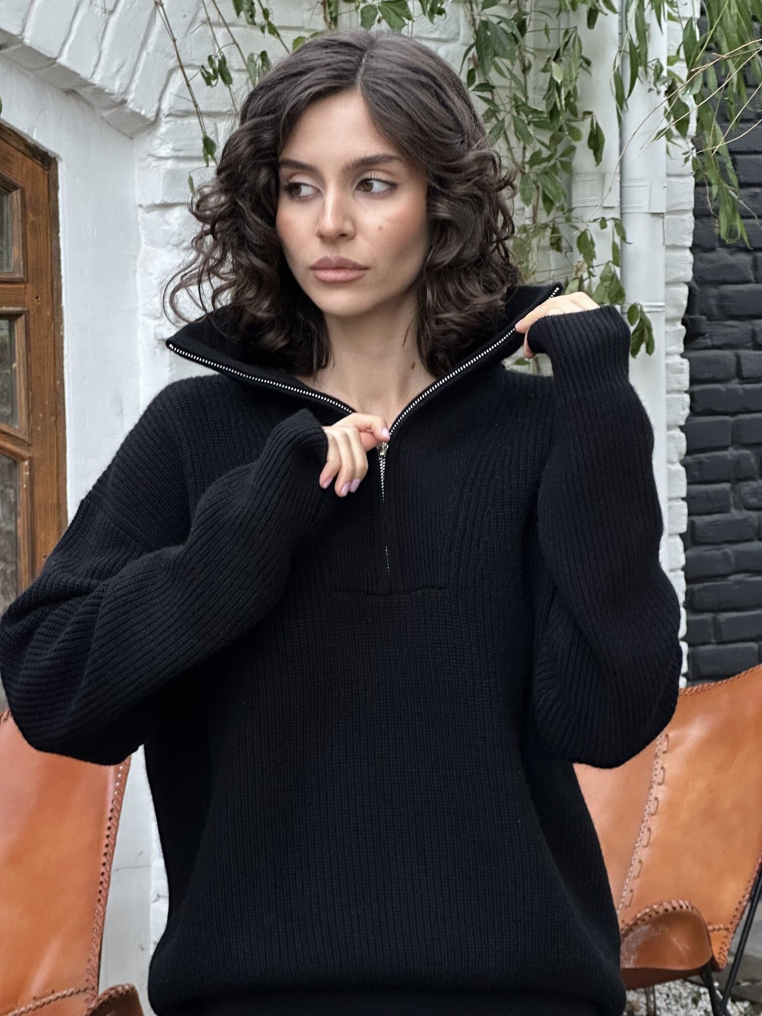 FABIA anorak sweater, black