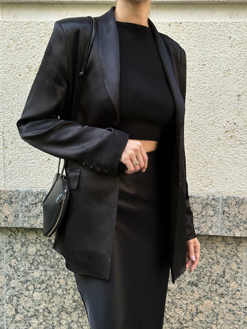 MARELLA satin finish jacket, black