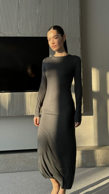 GIA basic dress, dusty khaki