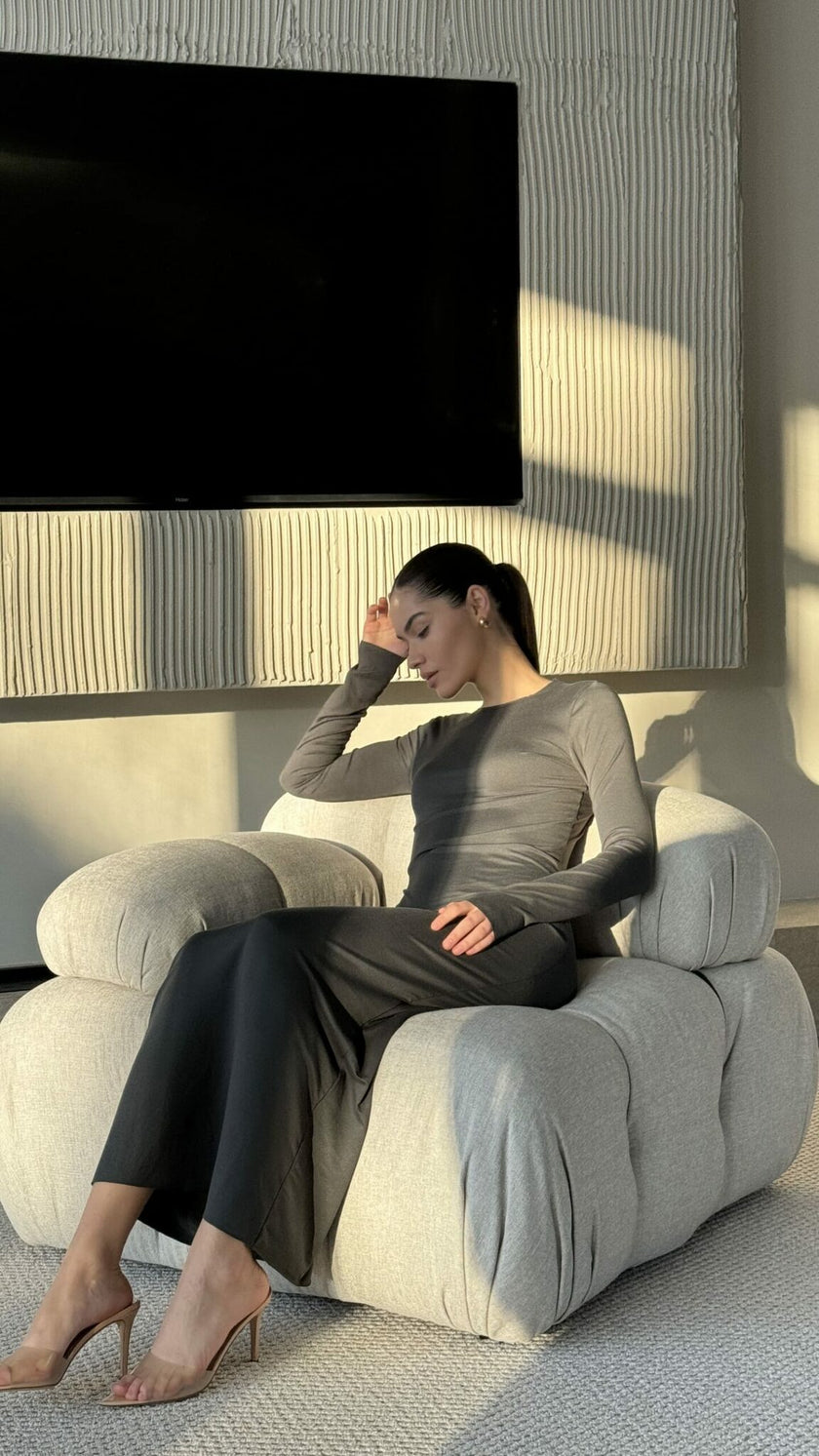 GIA dress, dusty khaki