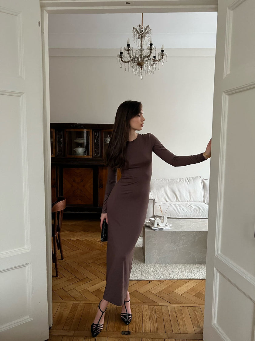 GIA dress, chocolate