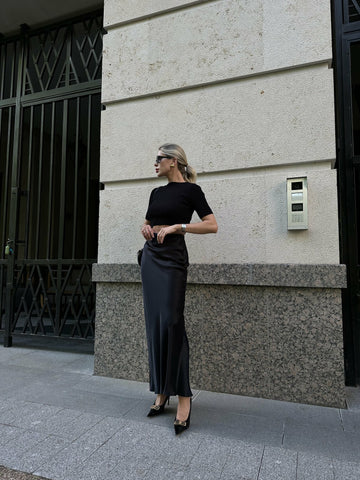 MARELLA satin skirt, black