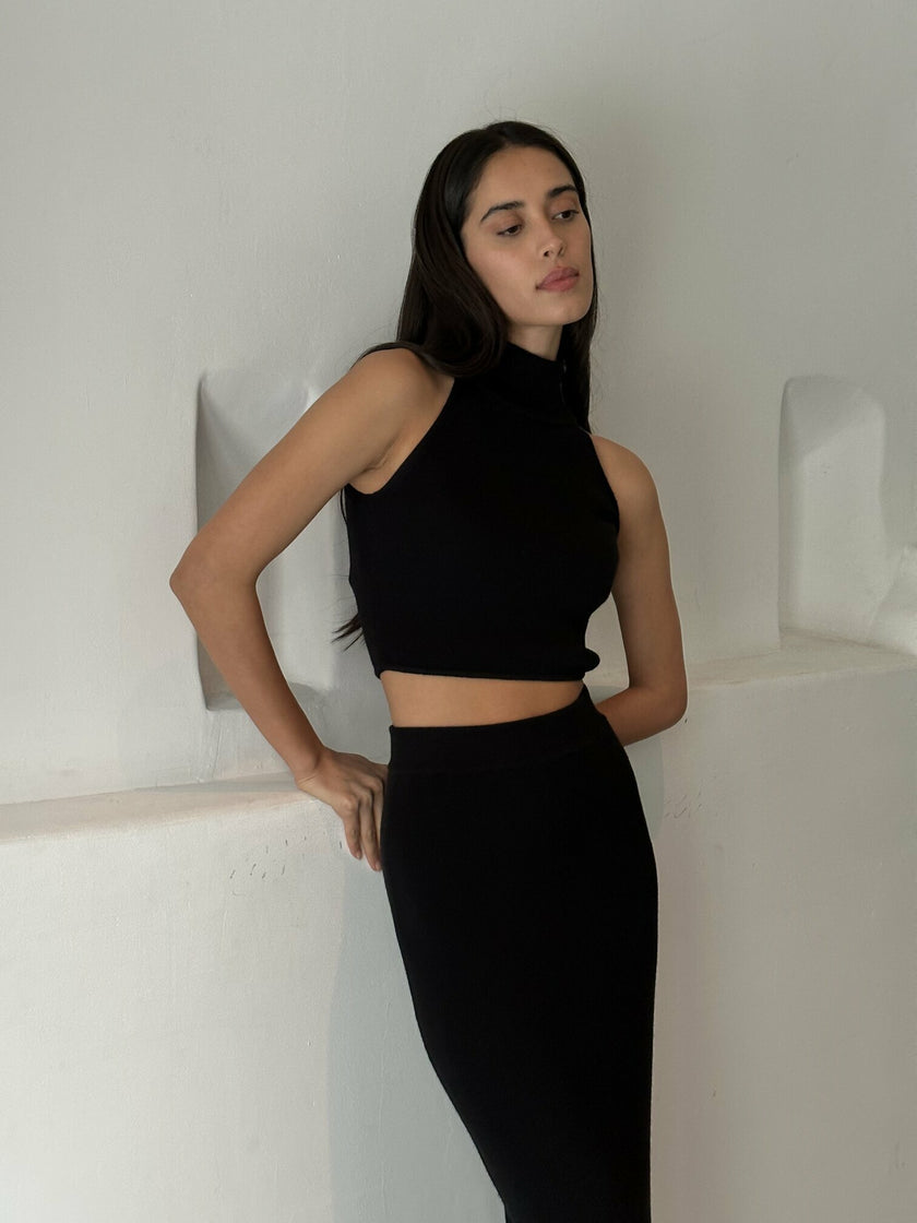 AMUSE crop top, black