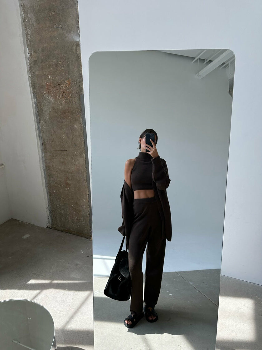 AMUSE crop top, chocolate