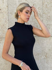 ELITA slit dress, black