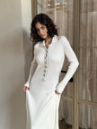 HANNA dress with long sleeves, white