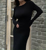 PETRA long sleeve dress, black