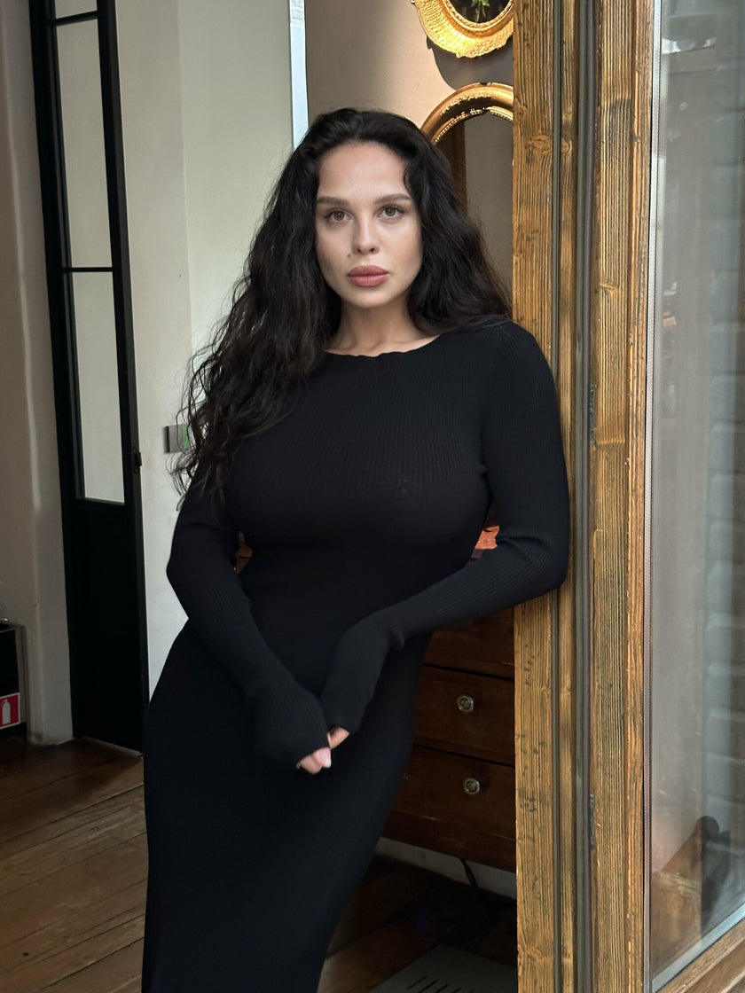 PETRA long sleeve dress, black