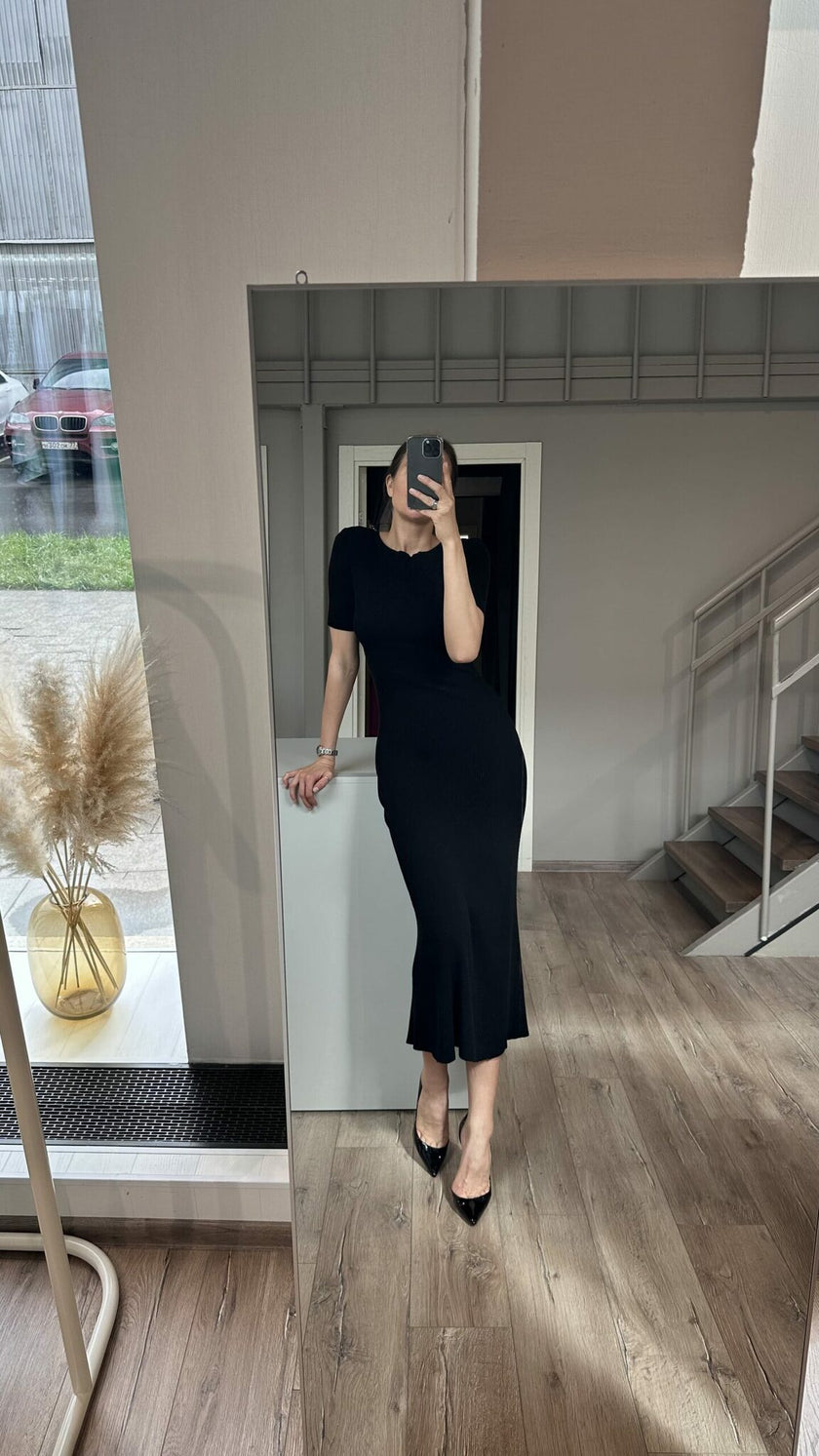 PETRA short sleeve dress, black