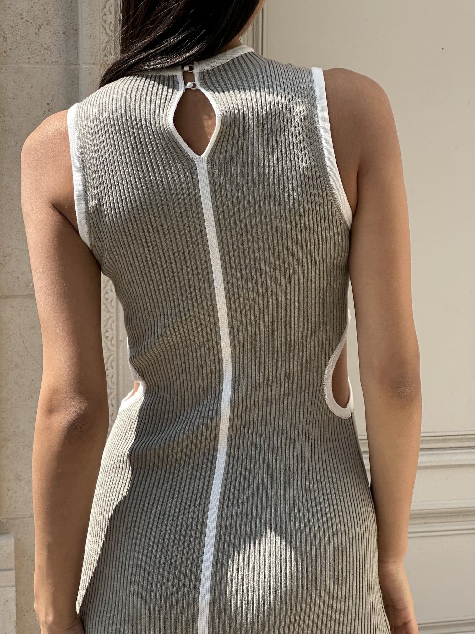 RENEE cutout dress, khaki