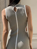 RENEE cutout dress, khaki