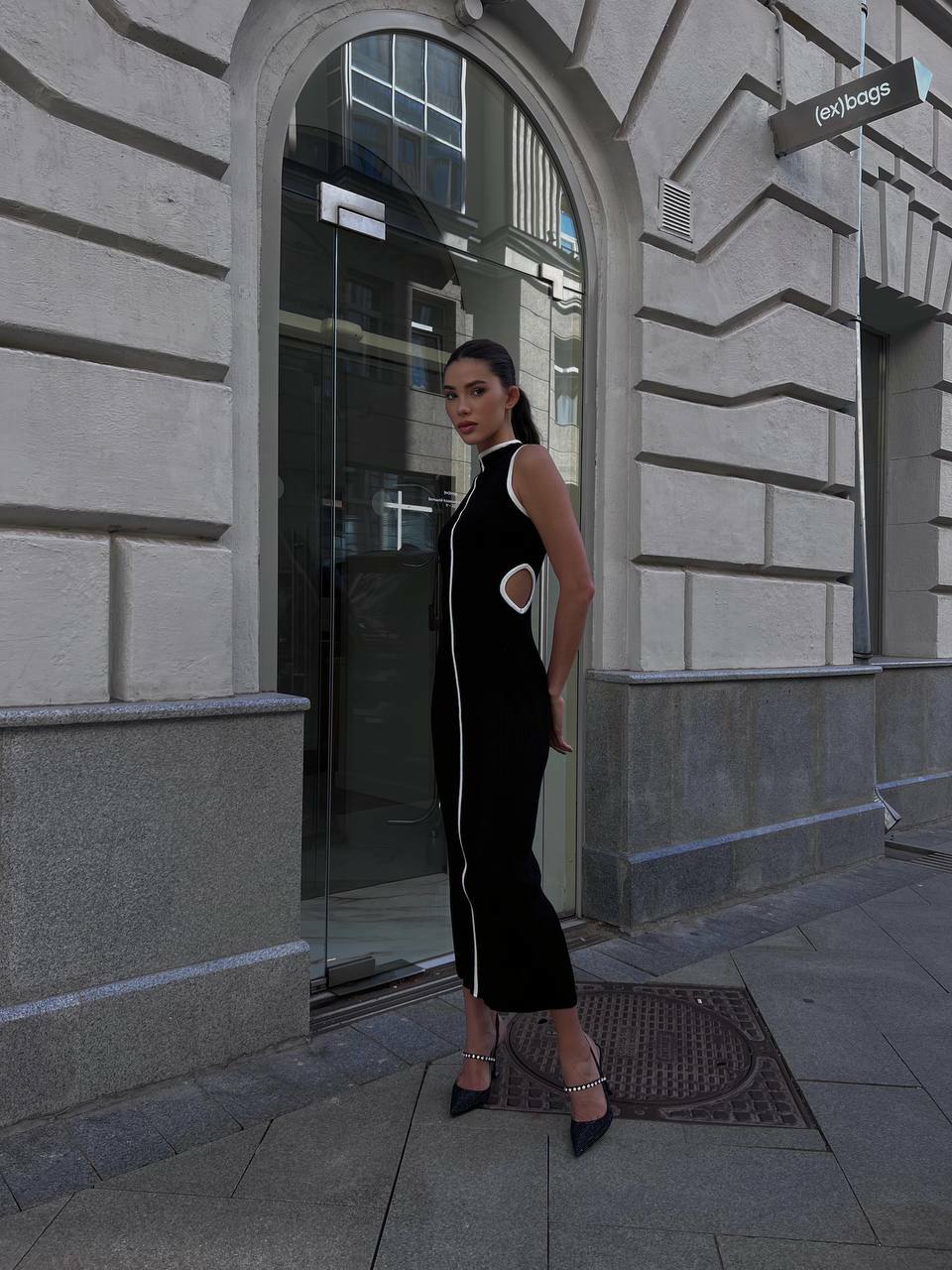 RENEE cutout dress, black