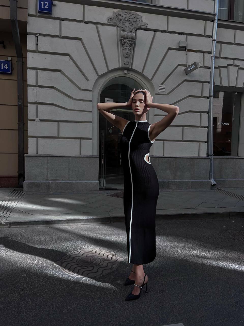 RENEE cutout dress, black