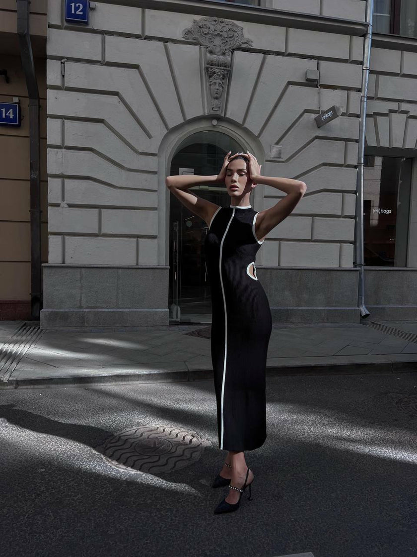 RENEE cutout dress, black