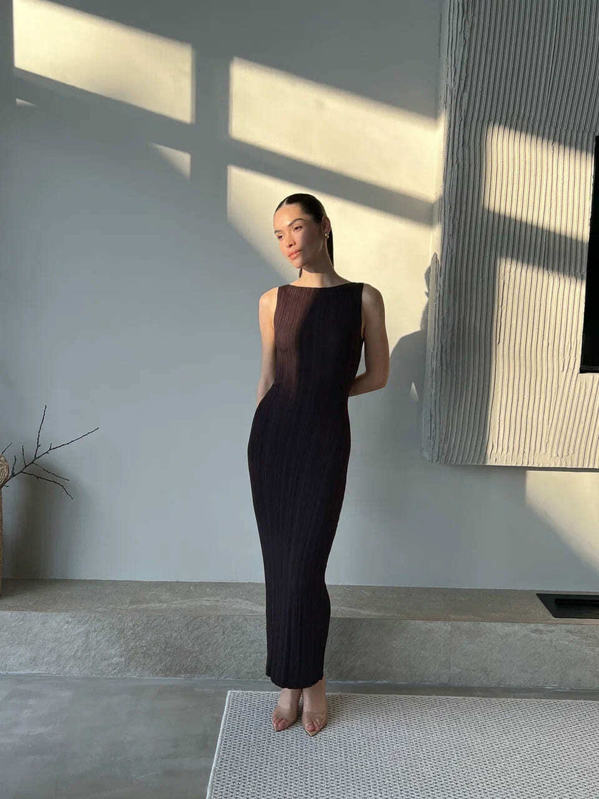 SATI dress, dark chocolate