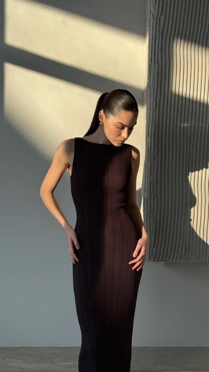 SATI dress, dark chocolate