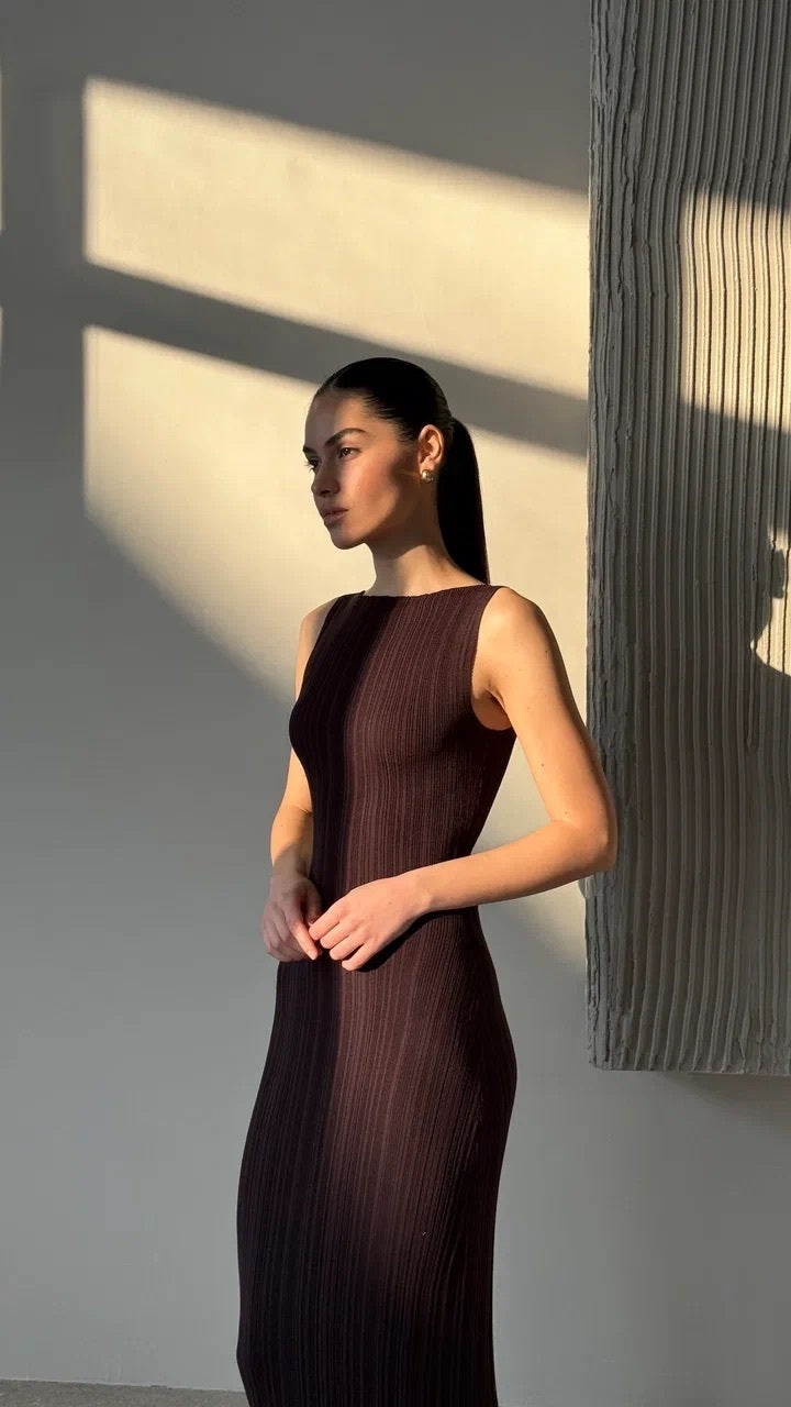 SATI dress, dark chocolate