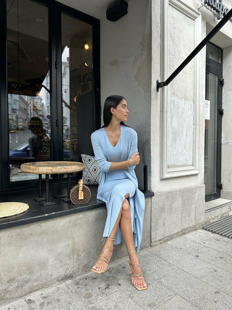 ENIGMA slit skirt, blue