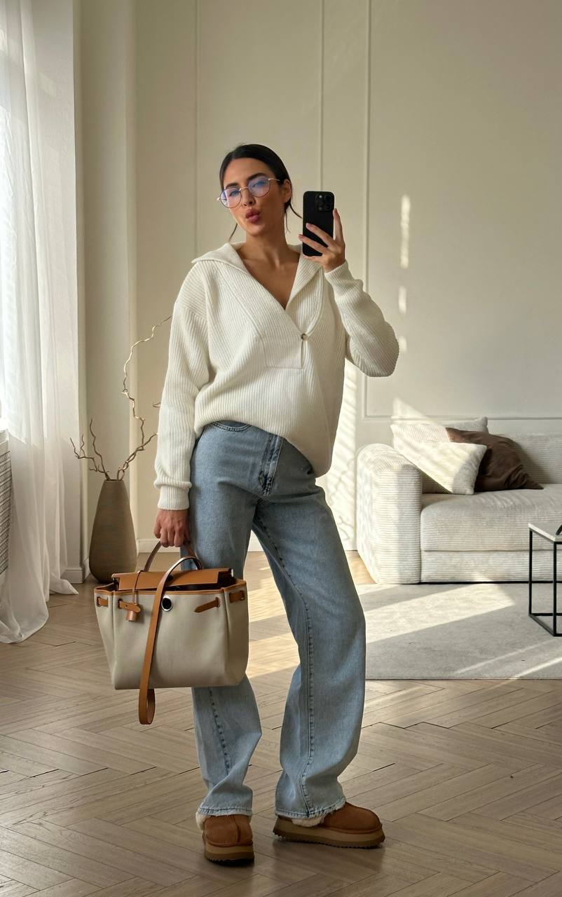 TATUM clusp jumper, milk