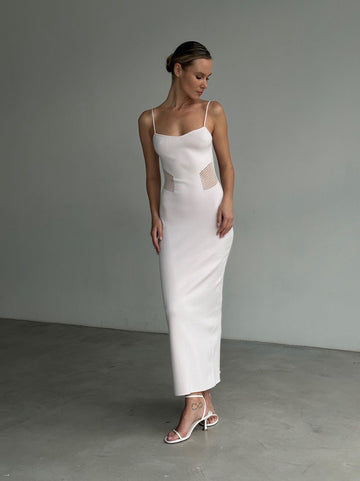 TIAMA mesh-insert dress, light pink