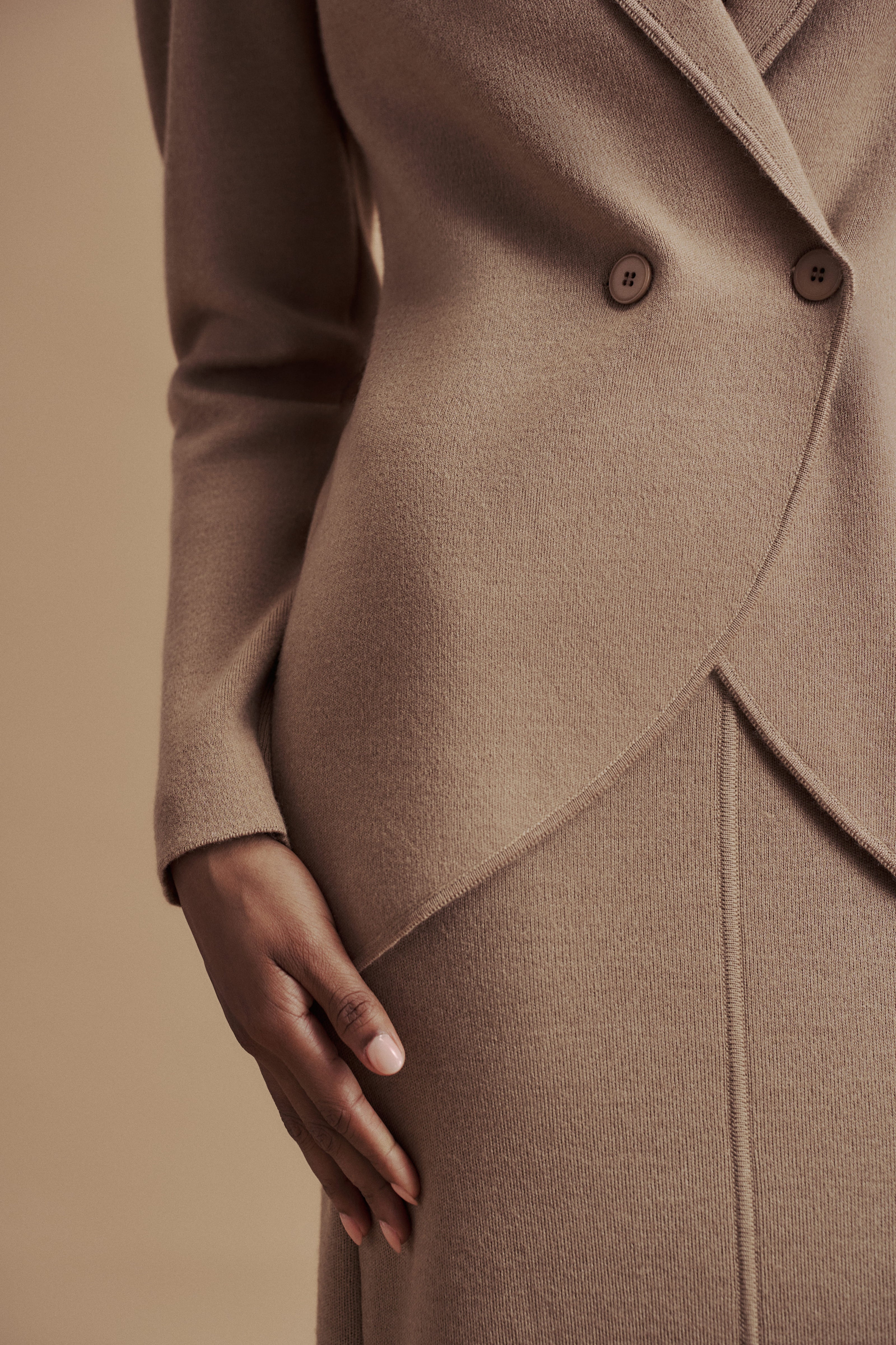 LEO double-breasted jacket, beige