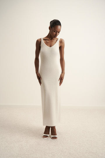 DIORA alpaca wool dress, milk