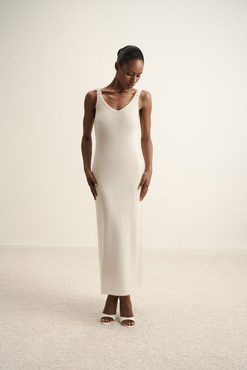 DIORA alpaca wool dress, milk