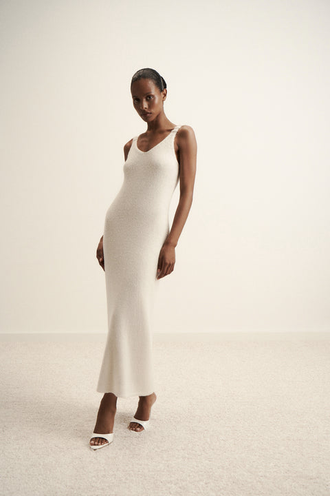 DIORA alpaca wool dress, milk