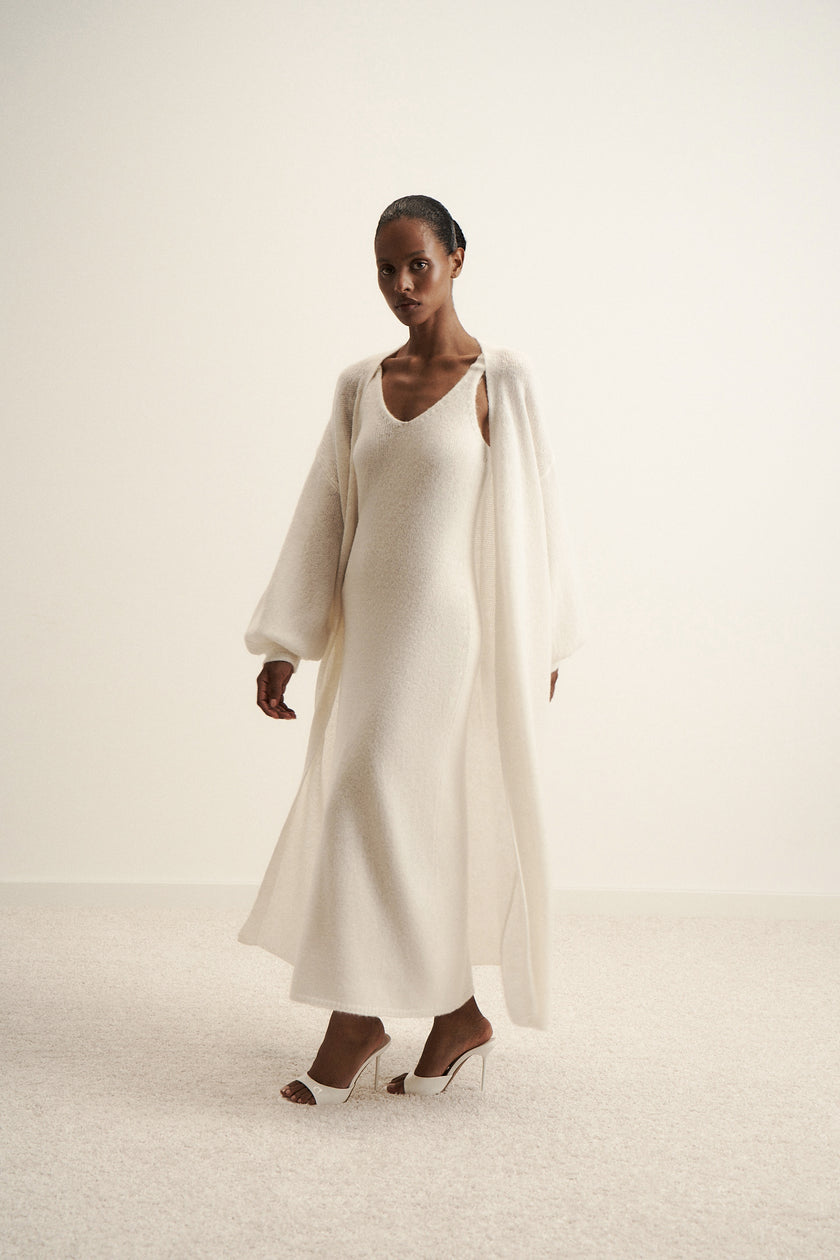 DIORA alpaca wool dress, milk