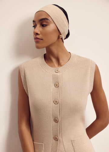 VALERA merino cotton headband, beige