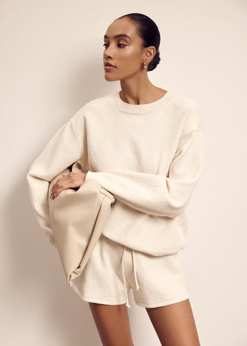 ROMEE boucle knit jumper, milk