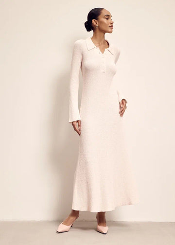 TEYA boucle polo dress, light pink