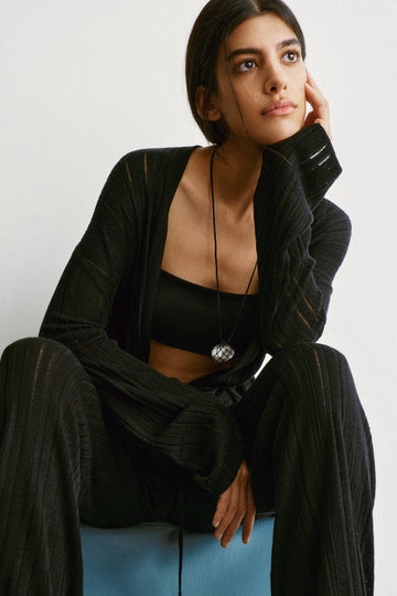BALI bandeau top with removable straps, black