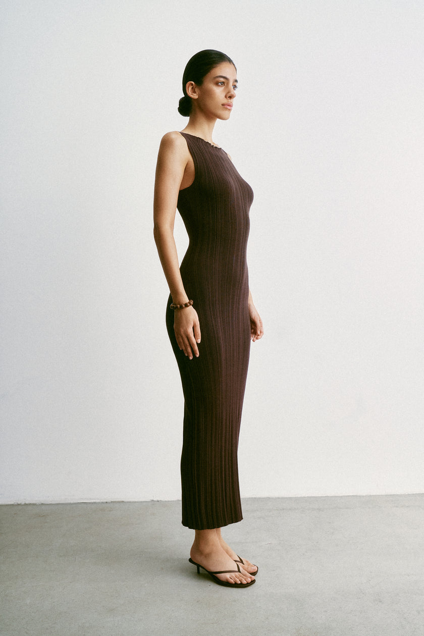 SATI dress, dark chocolate