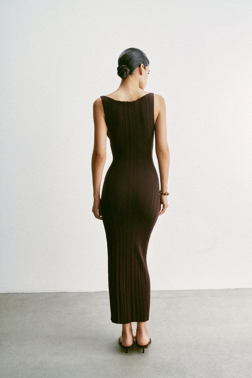 SATI dress, dark chocolate