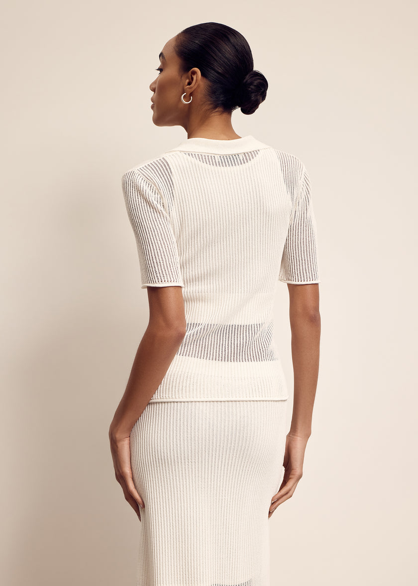 MILA polo jumper, milk