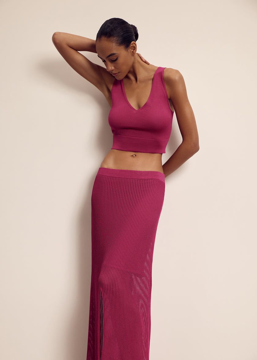 MILA polo jumper, fuchsia