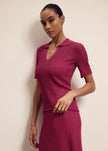 MILA polo jumper, fuchsia