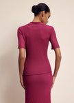 MILA polo jumper, fuchsia