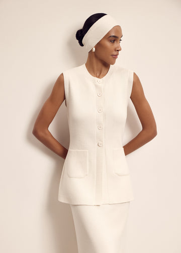 VALERA merino cotton headband, milk