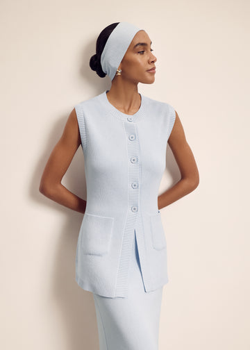 VALERA merino cotton headband, light blue