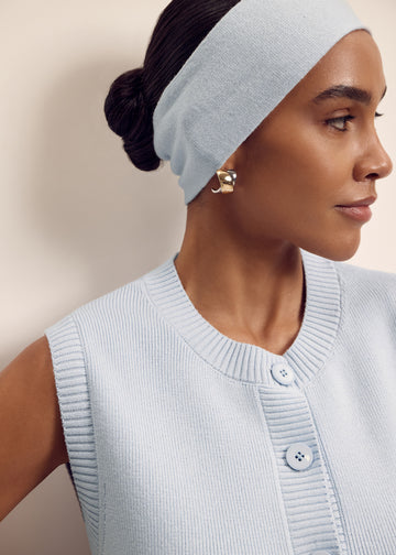 VALERA merino cotton headband, light blue